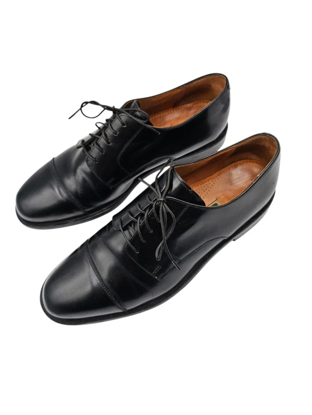 COLE HAAN City Black Leather Cap Toe Oxford Dress Blucher Shoe Men's 11